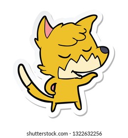 sticker of a friendly cartoon fox