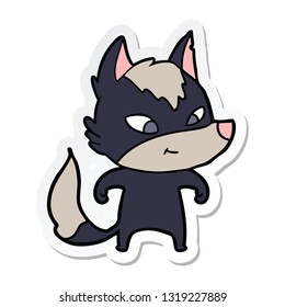 Aufkleber eines freundlichen Cartoon Wolfs