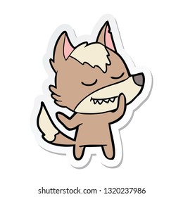 Aufkleber eines freundlichen Cartoon Wolfs