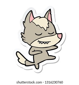 pegatina de una animada bailarina de lobo