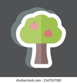 Sticker Fruit Tree. suitable for Garden symbol. simple design editable. design template vector. simple symbol illustration