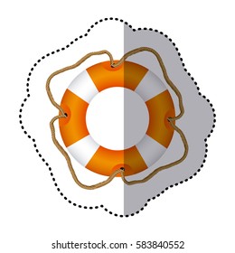 sticker full color with Flotation hoop vector illustration