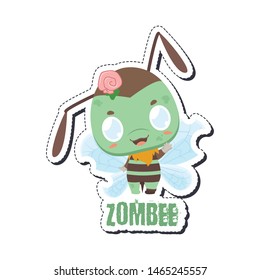 Sticker of a funny bee animal pun