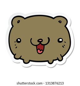 pegatina de un oso de caricatura divertido