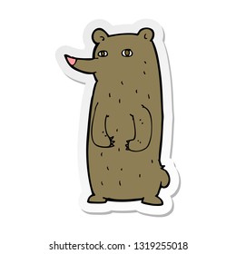pegatina de un oso de caricatura divertido