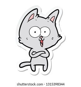 sticker of a funny cartoon cat