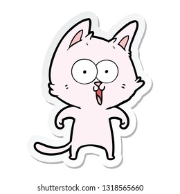 sticker of a funny cartoon cat