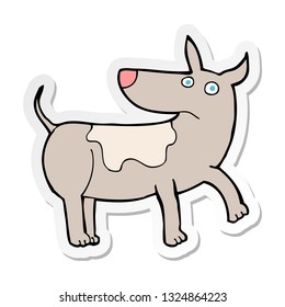 sticker of a funny cartoon dog