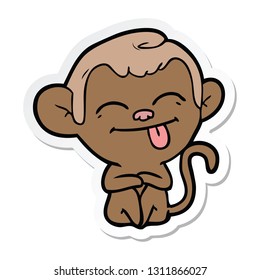 sticker of a funny cartoon monkey