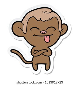 sticker of a funny cartoon monkey