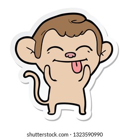 sticker of a funny cartoon monkey