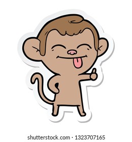 sticker of a funny cartoon monkey
