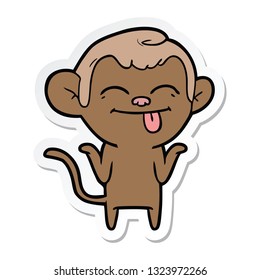 sticker of a funny cartoon monkey