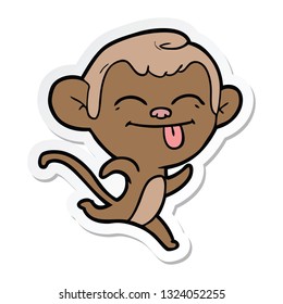 sticker of a funny cartoon monkey