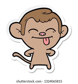 sticker of a funny cartoon monkey