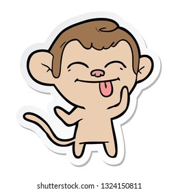 sticker of a funny cartoon monkey