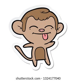 sticker of a funny cartoon monkey
