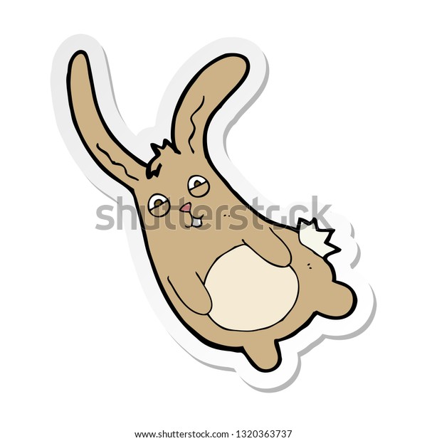 Sticker Funny Cartoon Rabbit Stock Vector (Royalty Free) 1320363737 ...