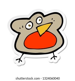 sticker of a funny cartoon robin