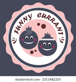 Curva graciosa de pegatinas. Dos graciosas groseras de dibujos animados. Vector.