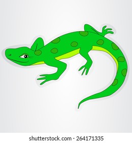 Sticker of the funny lizard for the kids