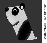 Sticker funny panda. Surface design for badge, sign, ticket, icon, label, paper and scrapbook. Vector.