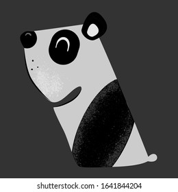 Sticker funny panda. Surface design for badge, sign, ticket, icon, label, paper and scrapbook. Vector.