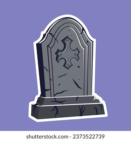 A sticker in the game cartoon style of a grave.