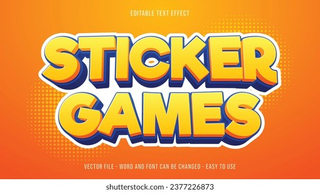 Sticker games 3d editable text effect