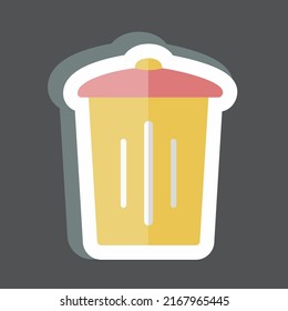 Sticker Garbage Bin. suitable for Home symbol. simple design editable. design template vector. simple symbol illustration