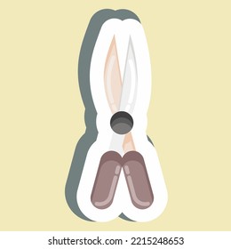 Sticker Garden Scissors. suitable for Garden symbol. simple design editable. design template vector. simple illustration