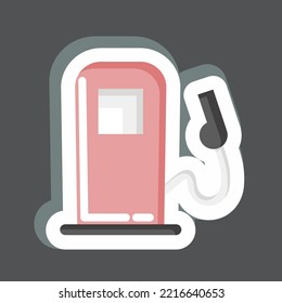 Sticker Gas Pump. suitable for Automotive symbol. simple design editable. design template vector. simple illustration