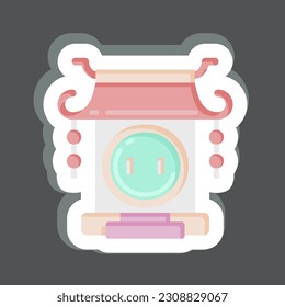 Sticker Gate. related to Chinese New Year symbol. simple design editable