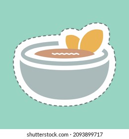 Sticker Gazpacho - Line Cut - Simple illustration,Editable stroke,Design template vector, Good for prints, posters, advertisements, announcements, info graphics, etc.