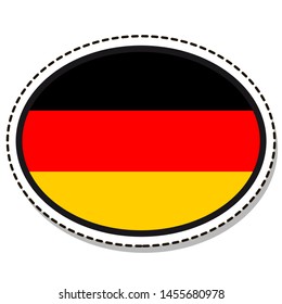 Sticker Germany flag button, social media communication sign, flat business oval icon.