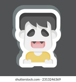 Sticker Ghost. related to Halloween symbol. simple design editable. simple illustration