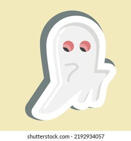 Sticker Ghost. suitable for Halloween symbol. simple design editable. design template vector. simple illustration