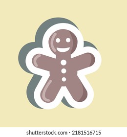 Sticker Gingerbread Man. suitable for Bee Farm. simple design editable. design template vector. simple illustration
