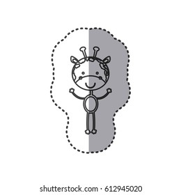 sticker giraffe animal head expression, vector illustration
