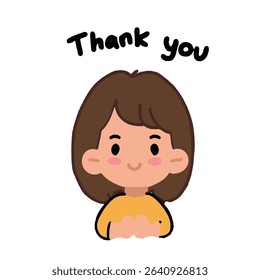 Sticker girl cute said thank you