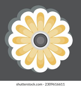 Sticker Gloden Marguerite. related to Flowers symbol. simple design editable. simple illustration