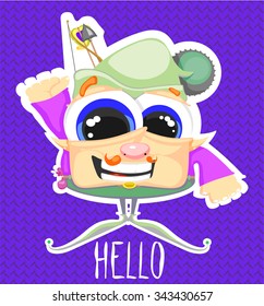 Sticker. Gnome. Hello.