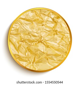 Sticker with gold dented foil