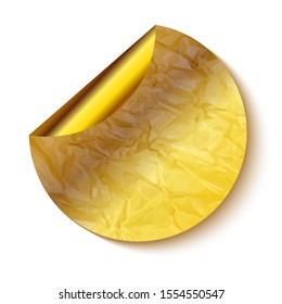 Sticker with gold dented foil