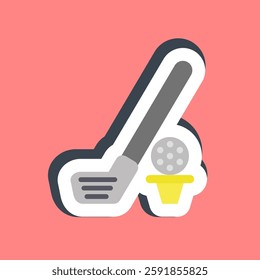 Sticker golf. Sports equipment elements.