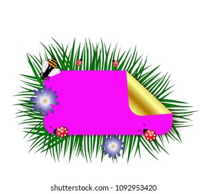 Sticker grass purple frame