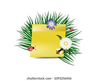 Sticker grass yellow frame