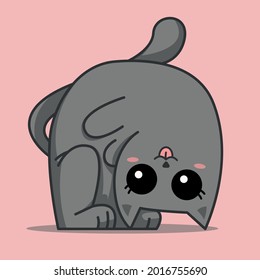 sticker gray cat character for kids cute animal