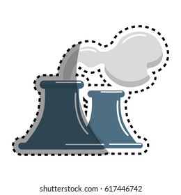 sticker gray factory pollution and planet care