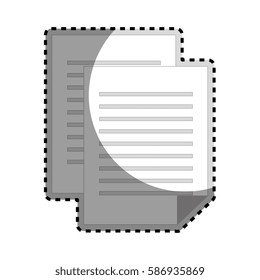 sticker grayscale silhouette with document file